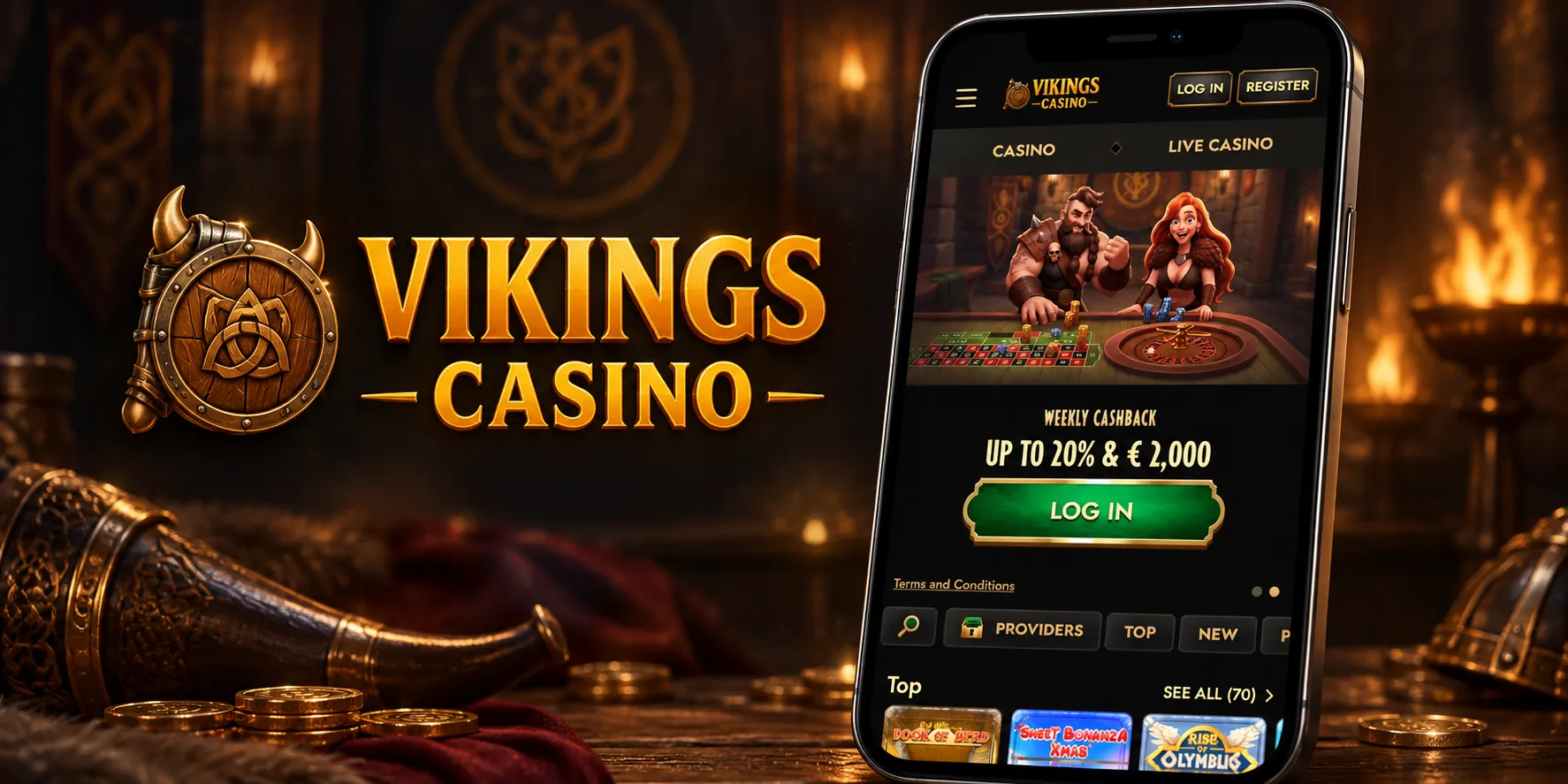 Capture d'écran de l'app Vikings Casino